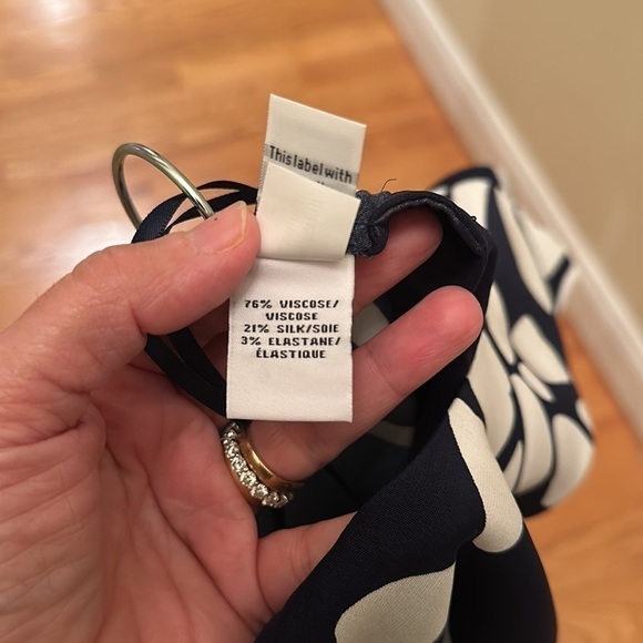 DVF Diane Von Furstenberg vacation Harriet geometric print navy blue dress - Picture 7 of 8